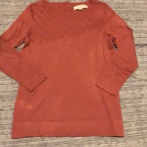 Ann Taylor Loft Wool Button Pink Top Small